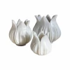 Rustic White & Wood Accessories Marble Lotus Tealight Candle Holder