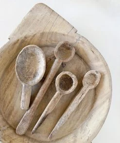 Rustic White & Wood Vintage Indian Spoon Vintage Treasures