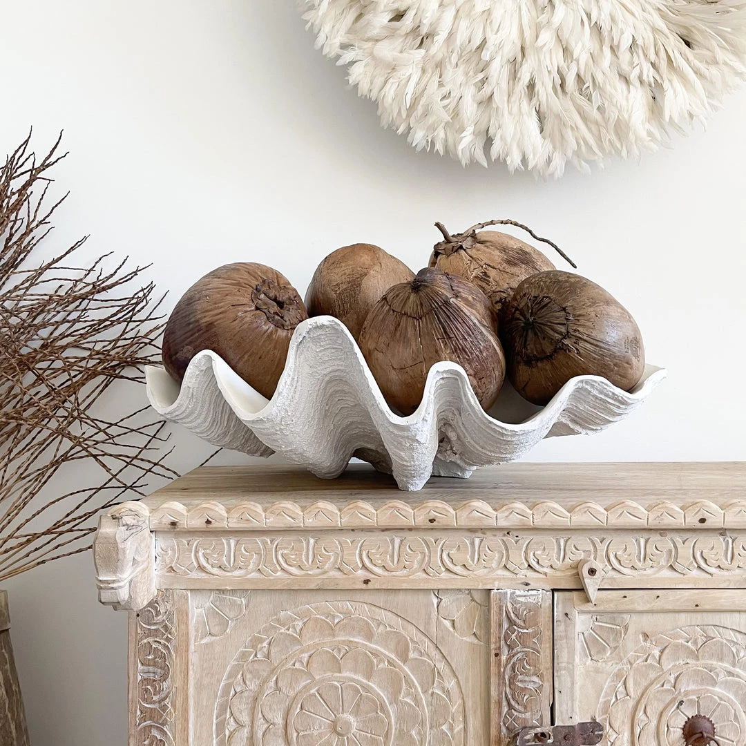 Rustic White & Wood Natural Dried Coconut Coastal Decor 6 Rustic White & Wood Natural Dried Coconut Coastal Decor