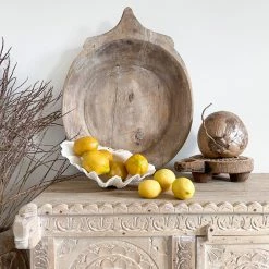 Rustic White & Wood Authentic Clam Shell