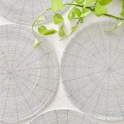 Rustic White & Wood Beaded Placemats & Coasters - Natural & White