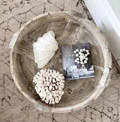 Rustic, White & Wood Vintage Indian Wooden Grinder Table - 02 Furniture 10 Rustic, White & Wood Vintage Indian Wooden Grinder Table - 02 Furniture