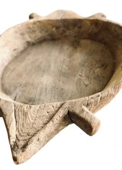 Rustic White & Wood Vintage Treasures 'Naga' Bowl - Original Piece, Bleached Wood