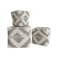 Rustic White & Wood Beaded Boxes - White & Natural Homewares 9 Rustic White & Wood Beaded Boxes - White & Natural Homewares