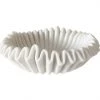 Rustic White & Wood Marble Fluted Bowl - Wavy Ripple - Hand Carved Accessories
