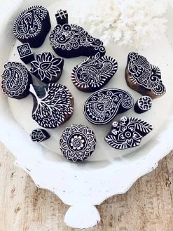 Rustic White & Wood Block Print