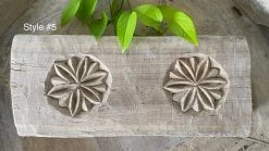 Rustic White & Wood Vintage Treasures Carved Wooden Bajot, Vintage