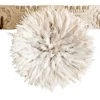 Rustic White & Wood Bamileke Feather Juju Hat - White