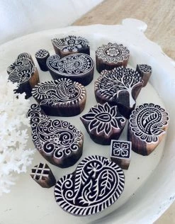 Rustic White & Wood Block Print