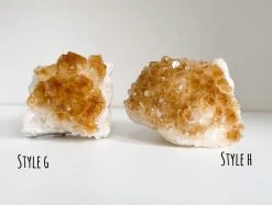 Rustic White & Wood Citrine Clusters