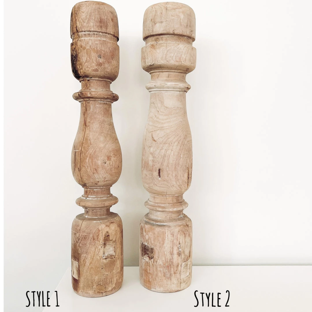 Rustic White & Wood Old Indian Leg Candle Holder - Large 5 Rustic White & Wood Old Indian Leg Candle Holder - Large