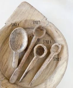 Rustic White & Wood Vintage Indian Spoon Vintage Treasures