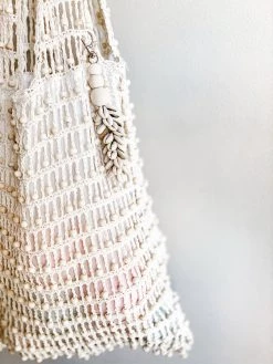 Rustic White & Wood Accessories Wanderer Beaded Bag