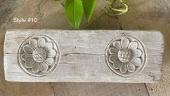 Rustic White & Wood Vintage Treasures Carved Wooden Bajot, Vintage