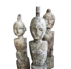 Rustic White & Wood Tribal Treasures Tribal Warrior Men - Old Antique White