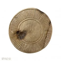 Rustic White & Wood Bleached Wooden Chapati Plate, Old Indian Vintage Treasures