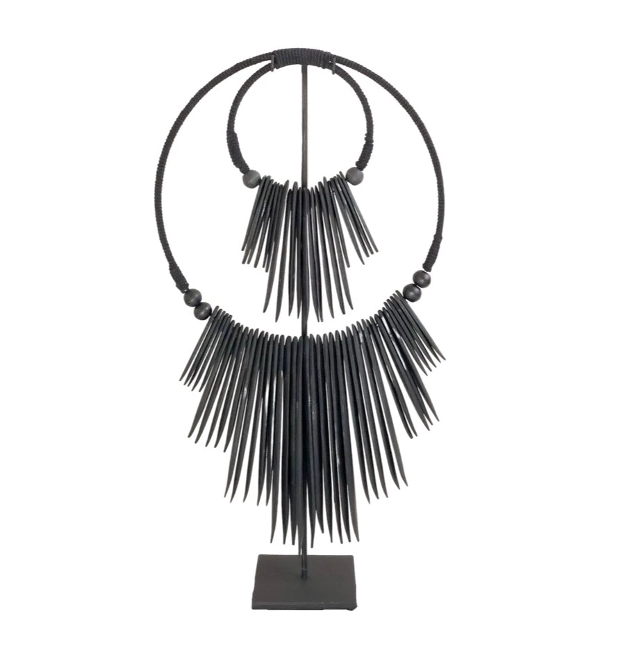 Rustic White & Wood Coastal Decor Carved Wooden Wall Hanging - Double In Black 3 Rustic White & Wood Coastal Decor Carved Wooden Wall Hanging - Double In Black