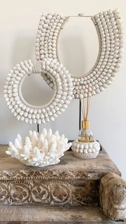 Rustic White & Wood Coastal Shell Cup 8 Rustic White & Wood Coastal Shell Cup