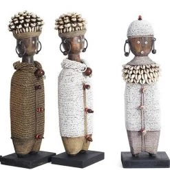 Rustic White & Wood Tribal Treasures Namji Doll - White Or Gold - Medium