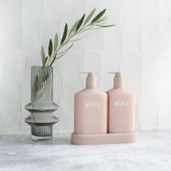 Rustic, White & Wood Skin & Body AL.IVE BODY WASH & LOTION DUO + TRAY - PINK DUO