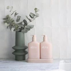 Rustic, White & Wood Skin & Body AL.IVE BODY WASH & LOTION DUO + TRAY - PINK DUO
