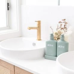 Rustic, White & Wood AL.IVE BODY WASH & LOTION DUO + TRAY - GREEN DUO