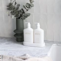 Rustic, White & Wood AL.IVE BODY WASH & LOTION DUO + TRAY - WHITE DUO Skin & Body